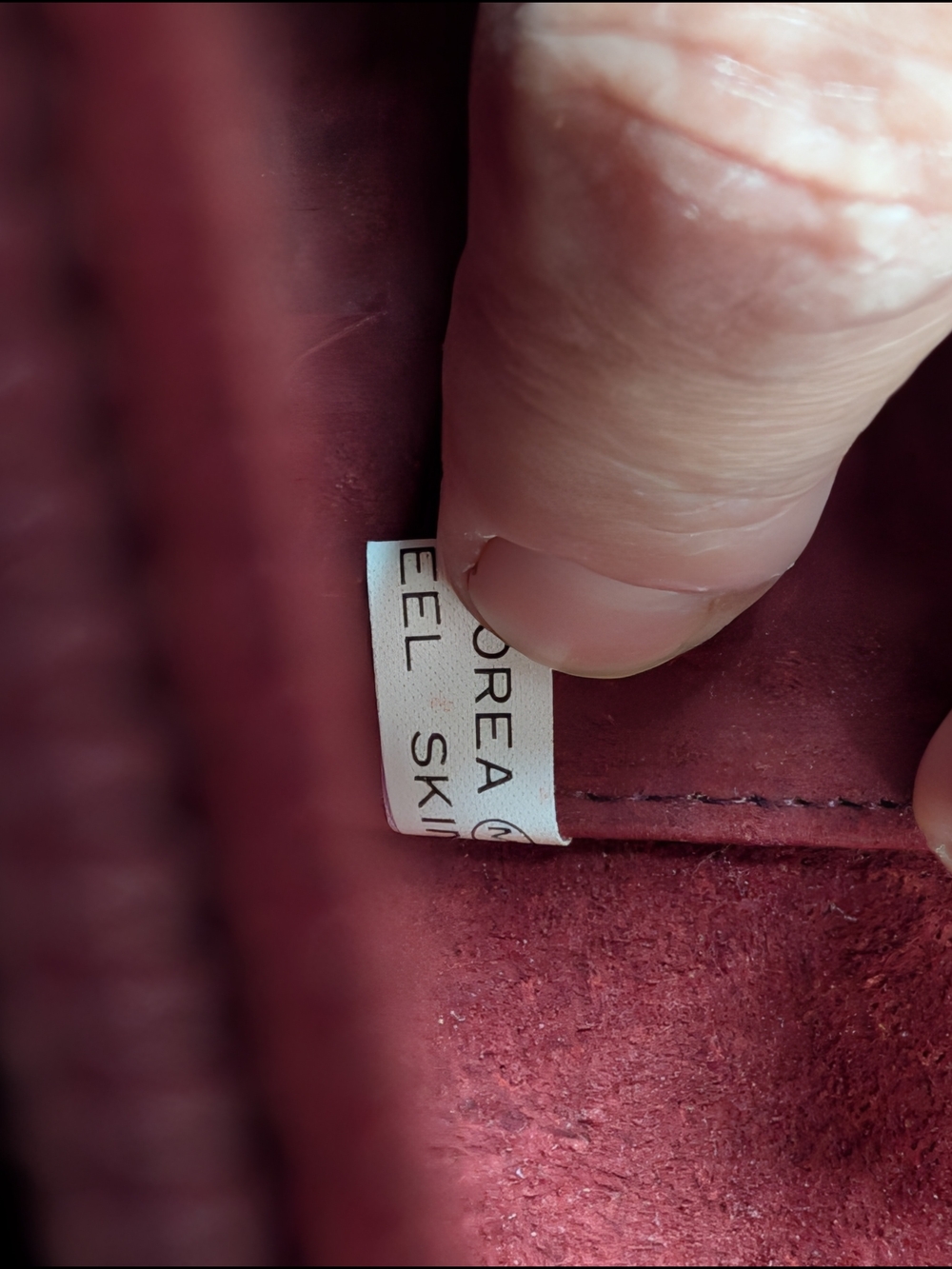 Vintage Genuine Eel Skin Oxblood Shoulder Bag Korea - Picture 13 of 13